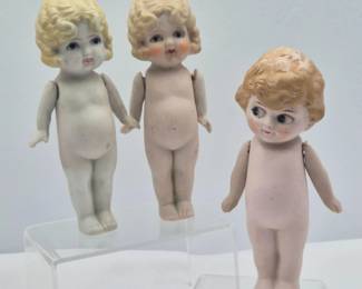 Bisque Doll Trio 6.25-Inch: Japan and Germany