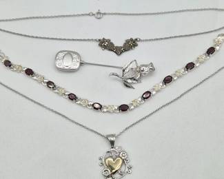 Elegant Floral‑Themed Sterling Silver Jewelry Collection, Jezlaine