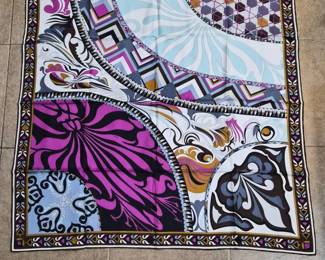 Emilio Pucci Silk Scarf Purple Abstract (#1)