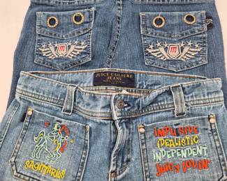 Y2K Era Juicy Couture & Ava Mia Jeans Embroidered/Embellished Pockets