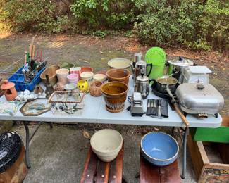 Garden tools, flower pots, small applianes