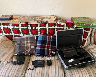 Vintage games, cameras, vhs camcorder