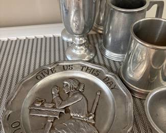 Pewter Mugs, goblets and other items