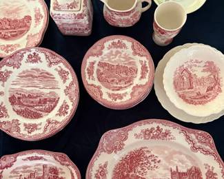 Johnson Brothers Red Plates and serving ware; Red Mason collectibles