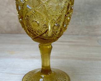 Imperial Glass Amber Textured Sun Star Sunburst