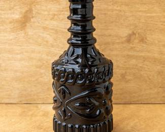 Vintage 1974  Black Glass Jim Beam Whiskey Bottle Decanter