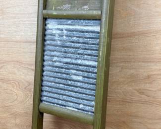 Vintage wood and Galvanized Steel Washboard