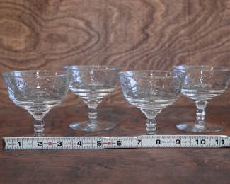 Vintage Rock Sharpe Arctic Rose Libbey Glass Sherbet 3.75" Champagne 