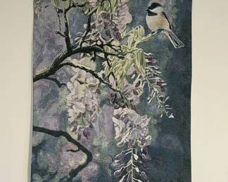 Terry Isaac Purple Haze Finch Wisteria Tree Tapestry