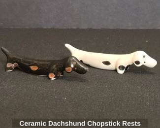 Ceramic Dachshund Chopstick Rests
