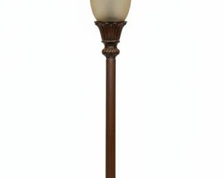 Fluted Column Floor Lamp with Alabaster Shade