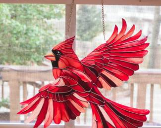 Stained Glass Cardinal Sun Catcher