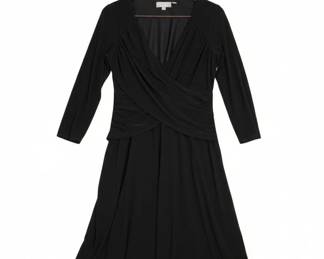 NY Collection BSlim Black Ruched Dress