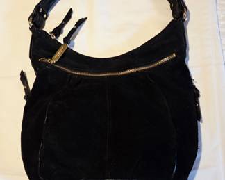 Tignanello Black Suede Hobo Bag