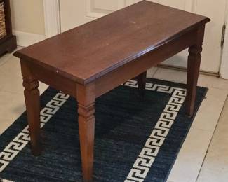 Vintage Wooden Piano Bench with Storage