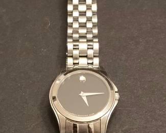 Movado Museum Classic Stainless Steel Black Dial Watch 