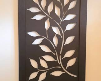 Decorative Metal Wall Art Panel with Leaf Design