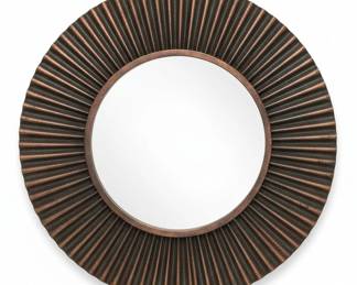 Fluted Round Wall Mirror