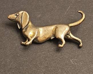 Sterling Silver Dachshund Brooch by Beaucraft