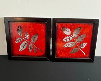 Set of MidCentury Modern Leaf Silhouette Wall Art