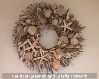 Nautical Seashell and Starfish Wreath