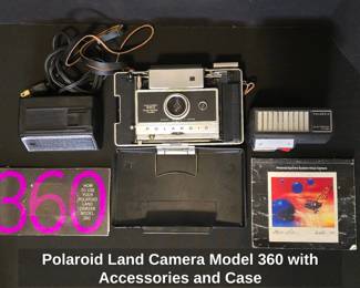 Polaroid Land Camera Model with Accessories and Case