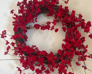 Artificial Red Plum Blossom Wreath