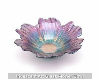 Iridescent Art Glass Flower Bowl