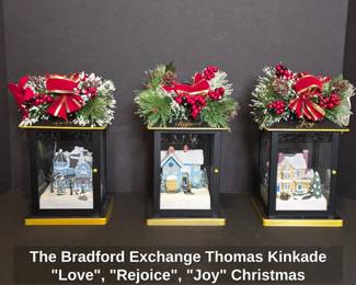 The Bradford Exchange Thomas Kinkade Love, Rejoice, Joy Christmas Lanterns