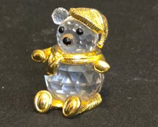 Swarovski Crystal Kris Bear Figurine with GoldTone Accents