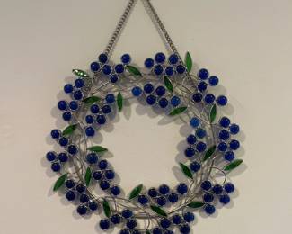 Stained Glass Blueberry Wreath