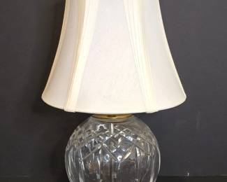 Waterford Crystal Lismore Pattern Table Lamp with Pleated Shade