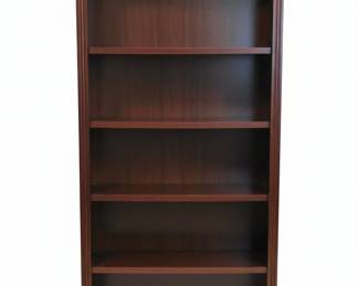 Dark Wood Scalloped Top Bookcase