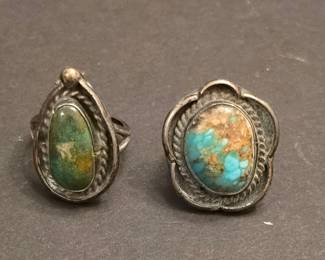 Native American Turquoise Sterling Silver Rings