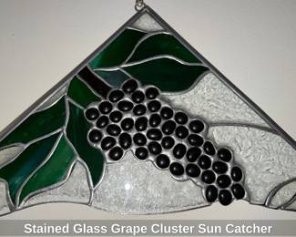 Stained Glass Grape Cluster Sun Catcher