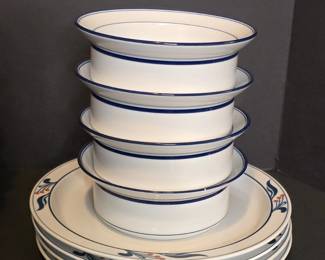 Dansk Maribo Stoneware Casserole Dish with Lid and Plates