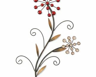 Decorative Metal Wall Art with Faux Gemstones