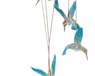 Glass Hummingbird Solar Wind Chime