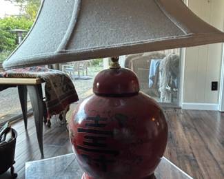 Chinese Ginger Jar Table Lamp with Double Happiness Symbol