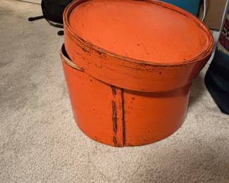 Antique Wooden Hat Box