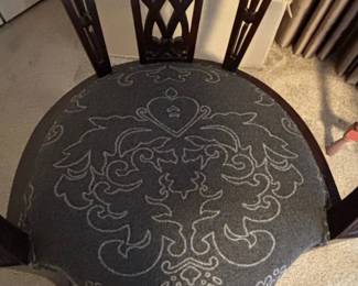 Antique Mahogany Chippendale Style Dining Chair with Upholstered Seat second image