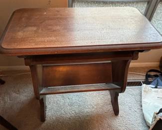Vintage Oak Magazine Table with Shelf