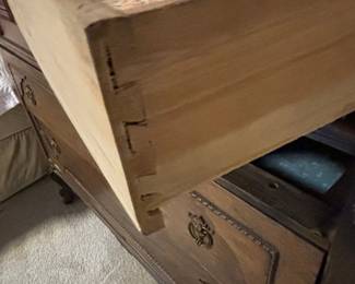 Antique Walnut Dresser with Carved Accents third image