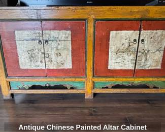 Antique Chinese Painted Altar Cabinet