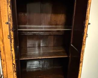 Vintage Orange Lacquered Chinese Apothecary Cabinet second image