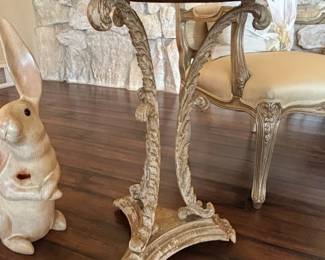 Ornate Louis XV Style Pedestal Table with Carved Base