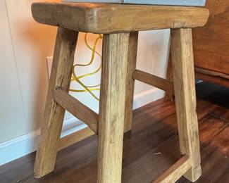 Vintage Chinese Elm Wood Stool