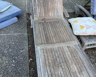 Smith  Hawken Teak Chaise Lounge