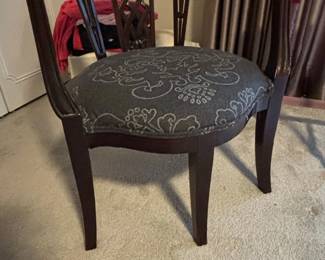 Antique Mahogany Chippendale Style Dining Chair with Upholstered Seat