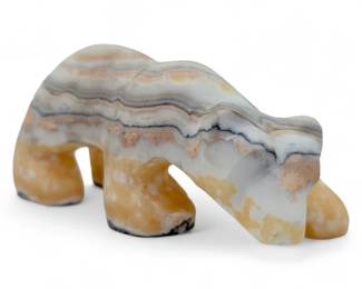 High Quality Banded Onyx Bear, Handcarved, Mexico - 6" Long
